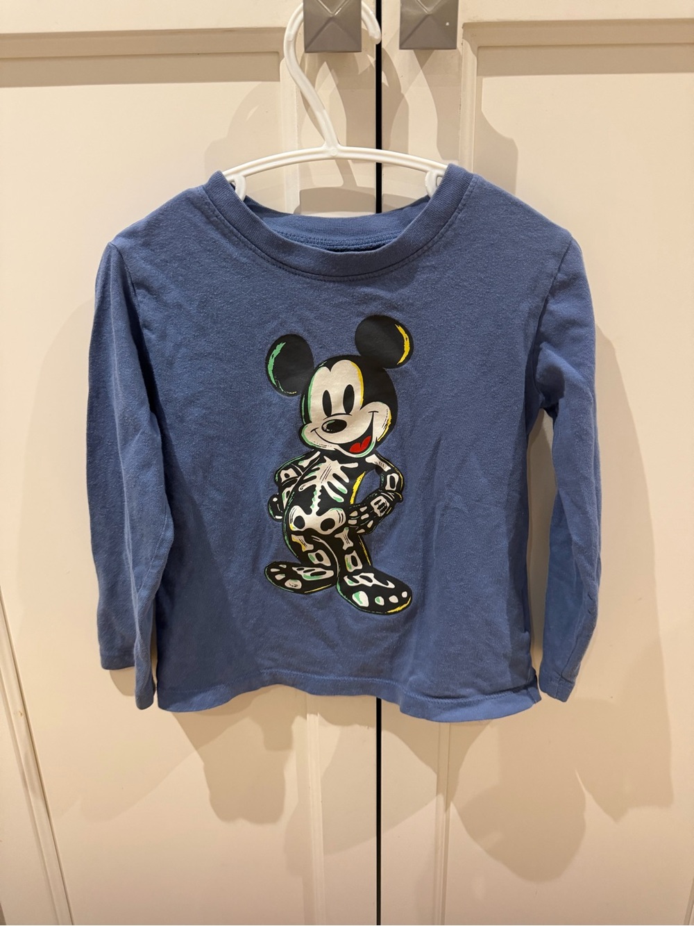 Gap 3t Mickey mouse Blue Kids Long-Sleeve Shirt skeleton